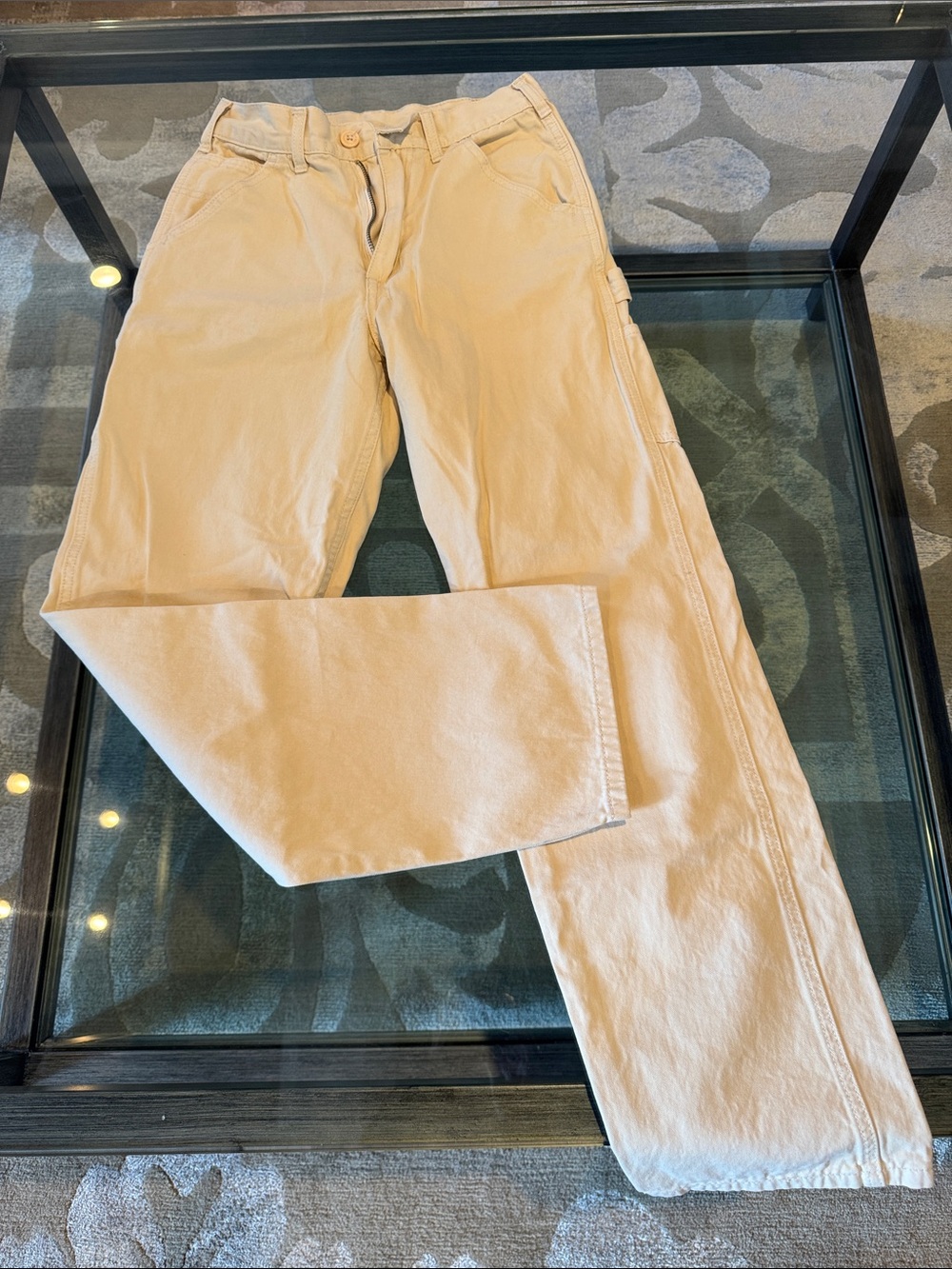 Straight-Leg Women’s Pants in Light Beige